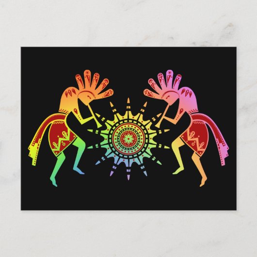 アメリカ先住民の文化 – サン踊りココペリ4 ポストカード (正面)