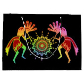 アメリカ先住民の文化 – サン踊りココペリ4 ラージペーパーバッグ (裏面)