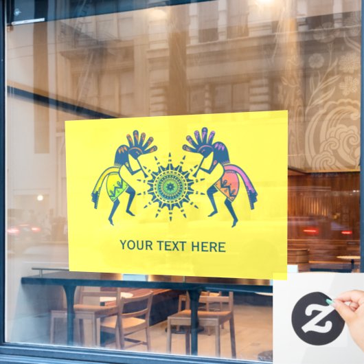 アメリカ先住民の文化 – サン踊りココペリ5 ウィンドウサイン (カフェ窓)