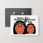 アメリカ先住民の日 缶バッジ (正面/裏面)