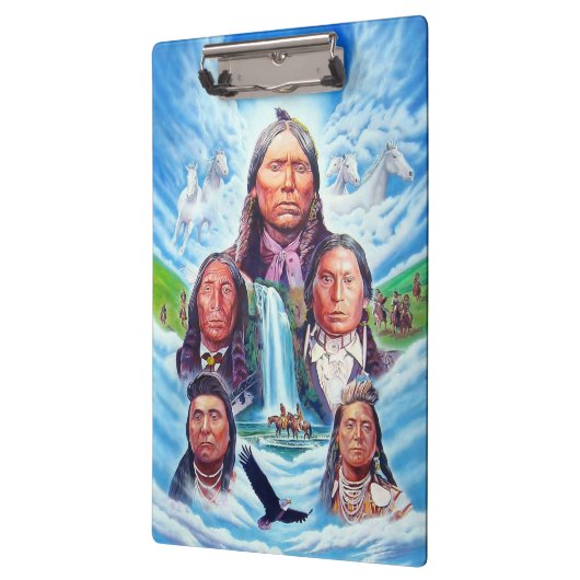 アメリカ先住民の有名なインディアンの長絵画長 クリップボード (左)