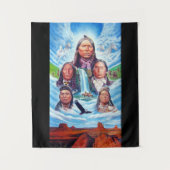 アメリカ先住民の有名なインディアンの長絵画長 タペストリー (正面)