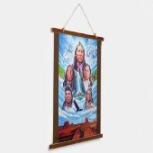 アメリカ先住民の有名なインディアンの長絵画長 吊り下げ型タペストリー (傾斜あり)