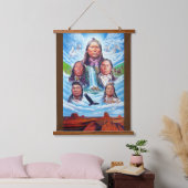 アメリカ先住民の有名なインディアンの長絵画長 吊り下げ型タペストリー (寝室)