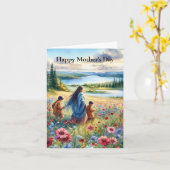 アメリカ先住民の母の日カード カード (黄色い花)