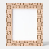 アメリカ先住民の民族記号ブラウンパターン レーザー彫刻フレーム (正面)