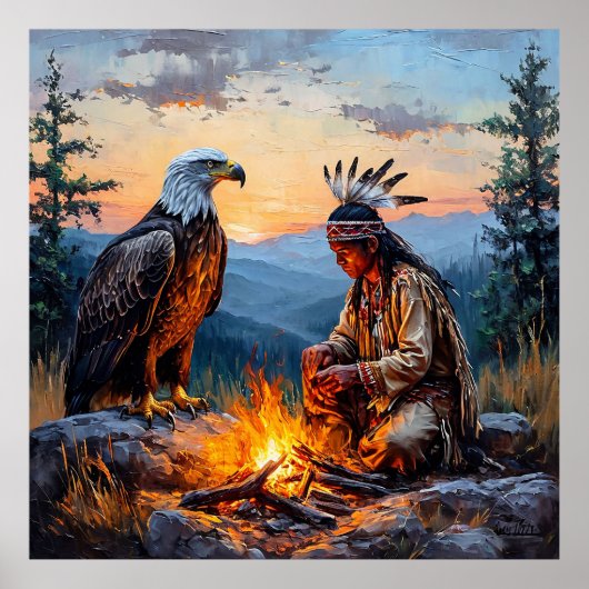 アメリカ先住民の精神 力強い自由 デコレーション 🦅🌄 (正面)