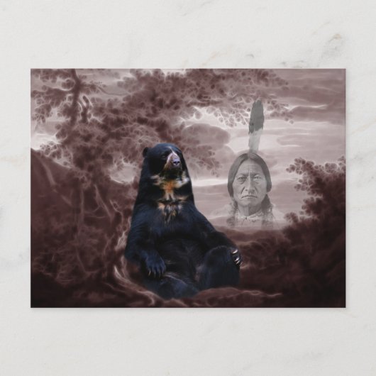 アメリカ先住民インディアンブラックベア ポストカード (正面)
