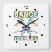 アメリカ先住民ココペリ – あなたの人生を踊る2 スクエア壁時計 (正面)