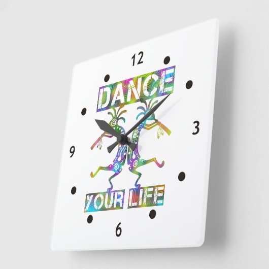 アメリカ先住民ココペリ – あなたの人生を踊る2 スクエア壁時計 (傾斜)