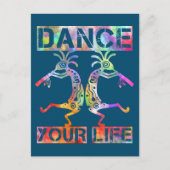 アメリカ先住民ココペリ – あなたの人生を踊る3 ポストカード (正面)