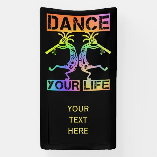 アメリカ先住民ココペリ – あなたの人生を踊る4 横断幕 (縦)