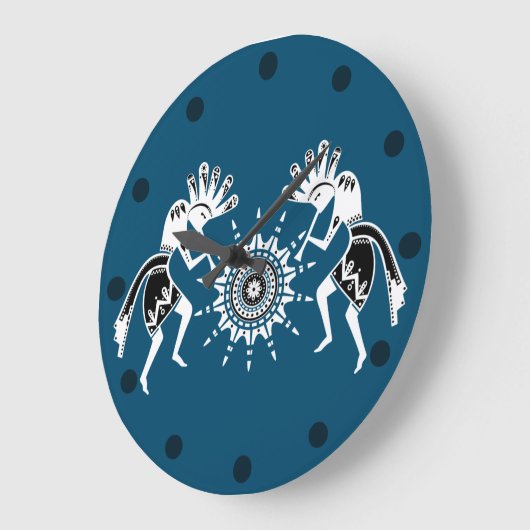 アメリカ先住民文化 – サン踊りココペリ2 ラージ壁時計 (傾斜)