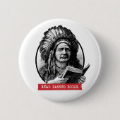 アメリカ先住民読が本を禁止 缶バッジ (正面)