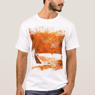 アメリカ先住民 ミウォク族の木製ティピー Tシャツ