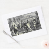 アメリカ先住民 長方形シール (封筒)