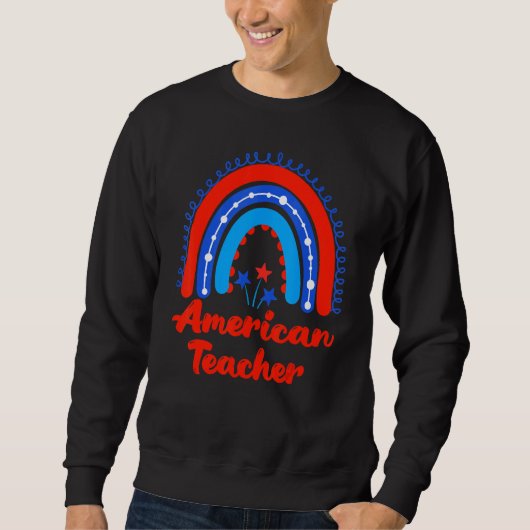 アメリカ先生レインボー独立記念日 スウェットシャツ (正面)