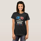 アメリカ全土の釣り Bubba 7月4日 アメリカ国旗 陽 Tシャツ (正面フル)