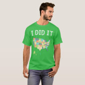 アメリカ全州制覇ギフト アメリカ地図 友達へのプレゼント Tシャツ (正面フル)