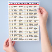 アメリカ全50州と州都 - 米国地図 チラシ (手)