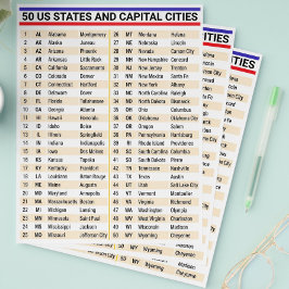 アメリカ全50州と州都 - 米国地図 チラシ