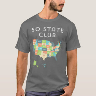 アメリカ全50州巡りUSAマップギフト 旅行好きな人へのレトロなプレゼント Tシャツ
