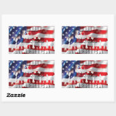 アメリカ兵と愛国心を祝福する神 長方形シール (シート)