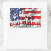 アメリカ兵と愛国心を祝福する神 長方形シール (バッグ)