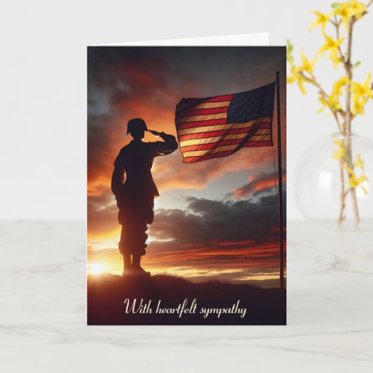 アメリカ兵に悔やみや弔慰の挨拶をする カード (黄色い花)