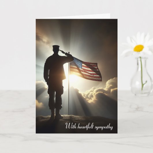 アメリカ兵に悔やみや弔慰の挨拶をする カード (小さな植物)