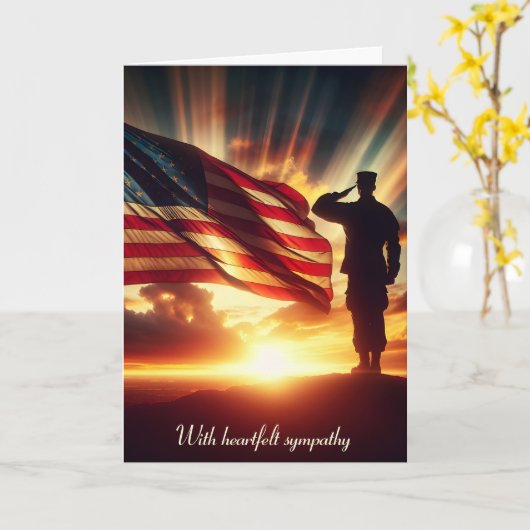 アメリカ兵に悔やみや弔慰の挨拶をする カード (黄色い花)