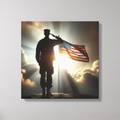 アメリカ兵州旗統一されたを掲げる キャンバスプリント (正面)