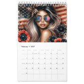 アメリカ出身のアメリカ人のベビー愛国女性 カレンダー (2月 2027)