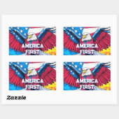 アメリカ初の愛国的なワシ 長方形シール (シート)