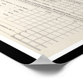 アメリカ初の所得税型枠1040 ポスター (角)