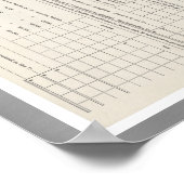 アメリカ初の所得税型枠1040 ポスター (角)