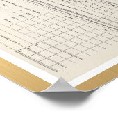 アメリカ初の所得税型枠1040 ポスター (角)