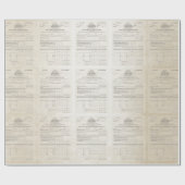 アメリカ初の所得税紙金ゴールドパール ラッピングペーパー (フラット)