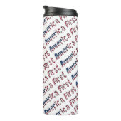 アメリカ初アメリカ国旗タイポグラフィ愛国心 タンブラー (回転右)