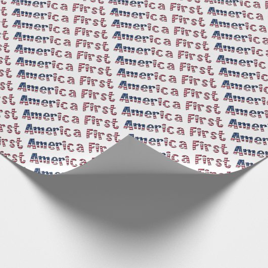 アメリカ初アメリカ国旗タイポグラフィ愛国心 ラッピングペーパー (角)