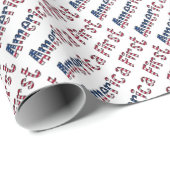 アメリカ初アメリカ国旗タイポグラフィ愛国心 ラッピングペーパー (ロールコーナー)