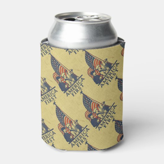 アメリカ初アメリカ国旗パトリオッツヴィンテージ文字 缶クーラー (缶正面)
