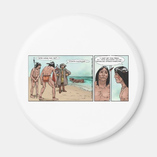 アメリカ初期入植者オフトビート漫画ギフト マグネット (正面)