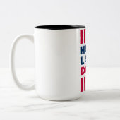 アメリカ労働者の日おめでとう ツートーンマグカップ (左)