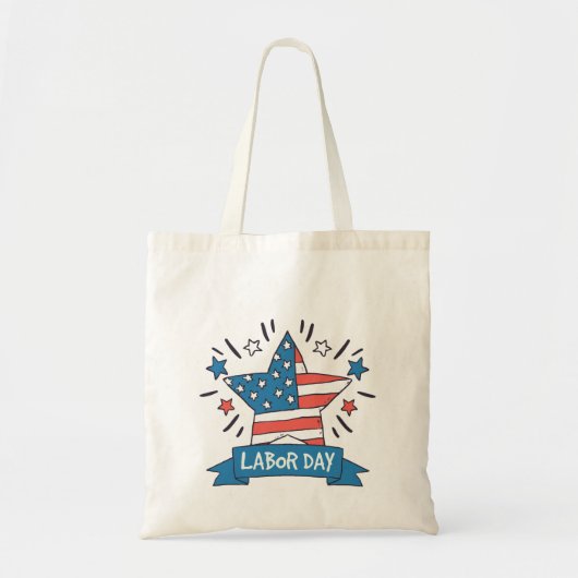 アメリカ労働者の日 クリエイティブイラストデザイン トートバッグ (正面)