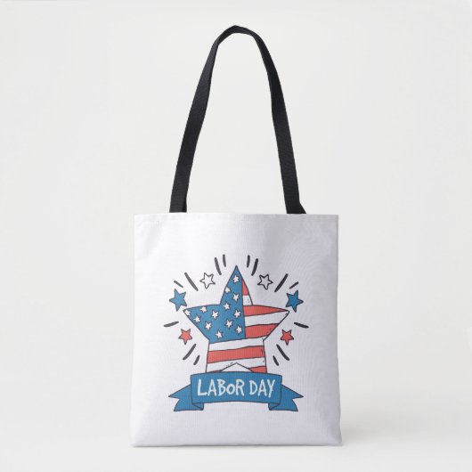 アメリカ労働者の日 クリエイティブイラストデザイン トートバッグ (正面)
