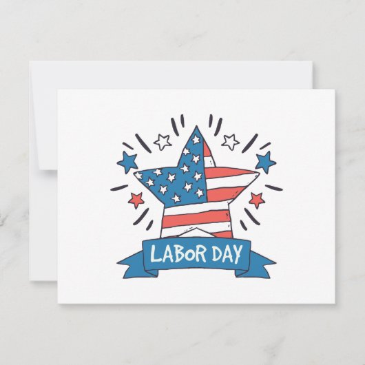 アメリカ労働者の日 クリエイティブイラストデザイン ノートカード (正面)