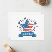 アメリカ労働者の日 クリエイティブイラストデザイン ノートカード (正面/裏面インサイチュ)