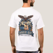 アメリカ労働者の鷲のTシャツ 誇り高きレイバーデイ Tシャツ (裏面)