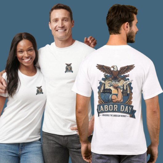 アメリカ労働者の鷲のTシャツ 誇り高きレイバーデイ Tシャツ